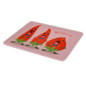 かわいい歌う唐辛子の漫画イラストレーション カッティングボード (角)