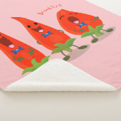 かわいい歌う唐辛子の漫画イラストレーション シェルパブランケット (3/4)