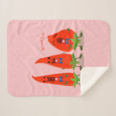 かわいい歌う唐辛子の漫画イラストレーション シェルパブランケット (正面(横))