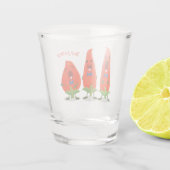 かわいい歌う唐辛子の漫画イラストレーション ショットグラス (裏面)