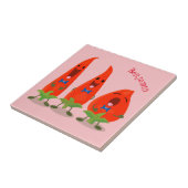 かわいい歌う唐辛子の漫画イラストレーション タイル (側面)