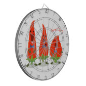 かわいい歌う唐辛子の漫画イラストレーション ダーツボード (正面左)