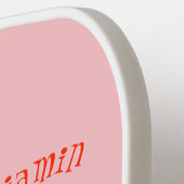 かわいい歌う唐辛子の漫画イラストレーション ピックルボールラケット (左詳細)