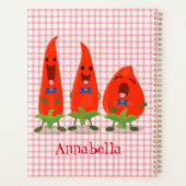 かわいい歌う唐辛子の漫画イラストレーション プランナー手帳 (裏面)