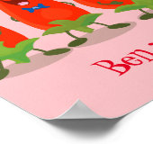 かわいい歌う唐辛子の漫画イラストレーション ポスター (角)