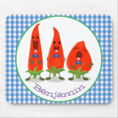 かわいい歌う唐辛子の漫画イラストレーション マウスパッド (正面)