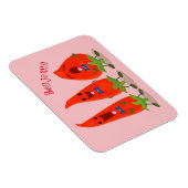 かわいい歌う唐辛子の漫画イラストレーション マグネット (右側)