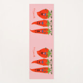 かわいい歌う唐辛子の漫画イラストレーション ヨガマット (正面)