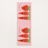 かわいい歌う唐辛子の漫画イラストレーション ヨガマット (裏面)