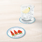 かわいい歌う唐辛子の漫画イラストレーション ラウンドペーパーコースター (インサイチュ)