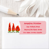 かわいい歌う唐辛子の漫画イラストレーション ラベル (インサイチュ)