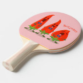 かわいい歌う唐辛子の漫画イラストレーション 卓球ラケット (正面アングル)
