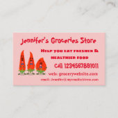 かわいい歌う唐辛子の漫画イラストレーション 名刺 (正面)