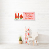 かわいい歌う唐辛子の漫画イラストレーション 横断幕 (インサイチュ)