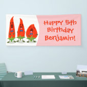 かわいい歌う唐辛子の漫画イラストレーション 横断幕 (トレードショー)