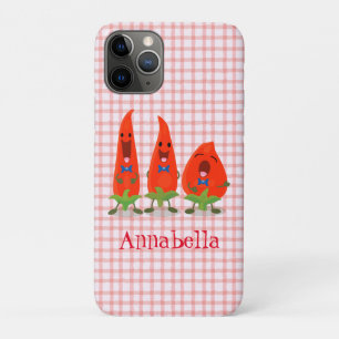 かわいい歌う唐辛子の漫画イラストレーション iPhone 11 PROケース