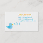 かわいい歌う声コーチおよび音楽の先生 名刺 (裏面)