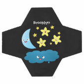かわいい歌う星、月と雲の漫画 サッカーボール (フラット)