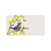 かわいい歌う青い鳥の木 ラベル (正面)