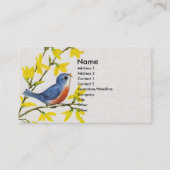かわいい歌う青い鳥の木 名刺 (正面)