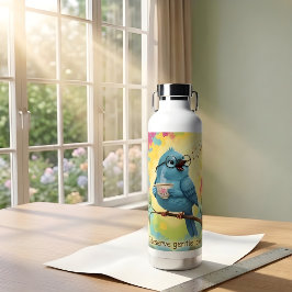  かわいい歌う青い鳥の水筒 ウォーターボトル