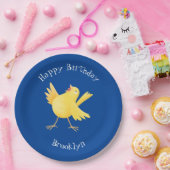 かわいい歌う黄色いカナリアの鳥のキャラクター ペーパープレート (パーティー)
