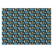 かわいい歌の星、月、雲の漫画 テーブルクロス (正面(横))