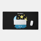 かわいい歌の星、月、雲の漫画 デスクマット (キーボード&マウス)