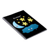 かわいい歌の星、月、雲の漫画 ノートブック (右側)