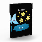 かわいい歌の星、月、雲の漫画 フォトブロック (左)