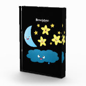 かわいい歌の星、月、雲の漫画 フォトブロック (右)