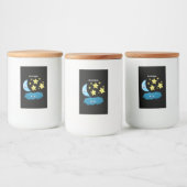 かわいい歌の星、月、雲の漫画 フードラベル (ボトル)