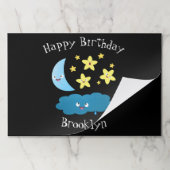 かわいい歌の星、月、雲の漫画 ペーパーパッド (折り畳み)