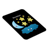 かわいい歌の星、月、雲の漫画 マグネット (右側)