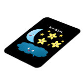 かわいい歌の星、月、雲の漫画 マグネット (左側)