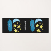 かわいい歌の星、月、雲の漫画 ヨガマット (裏面(横))