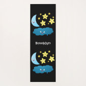 かわいい歌の星、月、雲の漫画 ヨガマット (裏面)