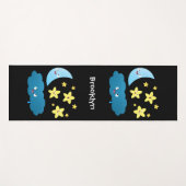 かわいい歌の星、月、雲の漫画 ヨガマット (正面(横))