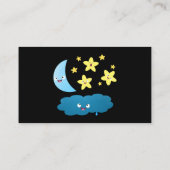 かわいい歌の星、月、雲の漫画 名刺 (裏面)