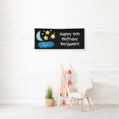 かわいい歌の星、月、雲の漫画 横断幕 (インサイチュ)