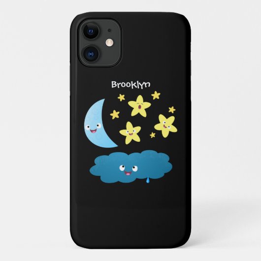 かわいい歌の星、月、雲の漫画 Case-Mate iPhoneケース (裏面)