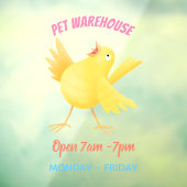 かわいい歌の黄色いカナリアの鳥の漫画 ウィンドウサイン (シート3)