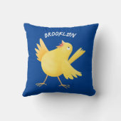 かわいい歌の黄色いカナリアの鳥の漫画 クッション (裏面)