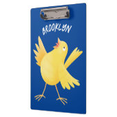 かわいい歌の黄色いカナリアの鳥の漫画 クリップボード (左)