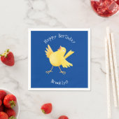 かわいい歌の黄色いカナリアの鳥の漫画 スタンダードカクテルナプキン (インサイチュ)