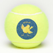 かわいい歌の黄色いカナリアの鳥の漫画 テニスボール (裏面)