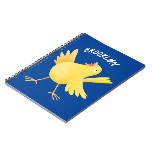 かわいい歌の黄色いカナリアの鳥の漫画 ノートブック (左側)