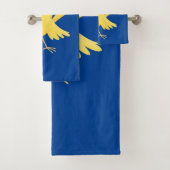 かわいい歌の黄色いカナリアの鳥の漫画 バスタオルセット (インサイチュ)