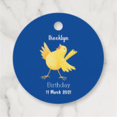 かわいい歌の黄色いカナリアの鳥の漫画 フェイバータグ (裏面)