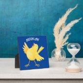 かわいい歌の黄色いカナリアの鳥の漫画 フォトプラーク (インサイチュ)